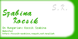 szabina kocsik business card